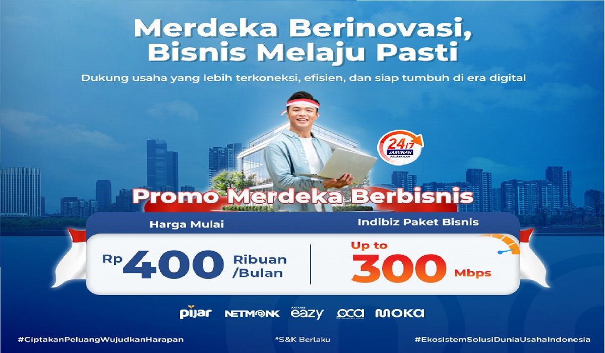 Promo Merdeka Berbisnis Indibiz, Internet Bisnis Cepat Mulai Rp400 Ribu